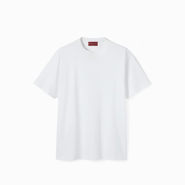 エンブロイダリー付き コットンジャージー Tシャツ