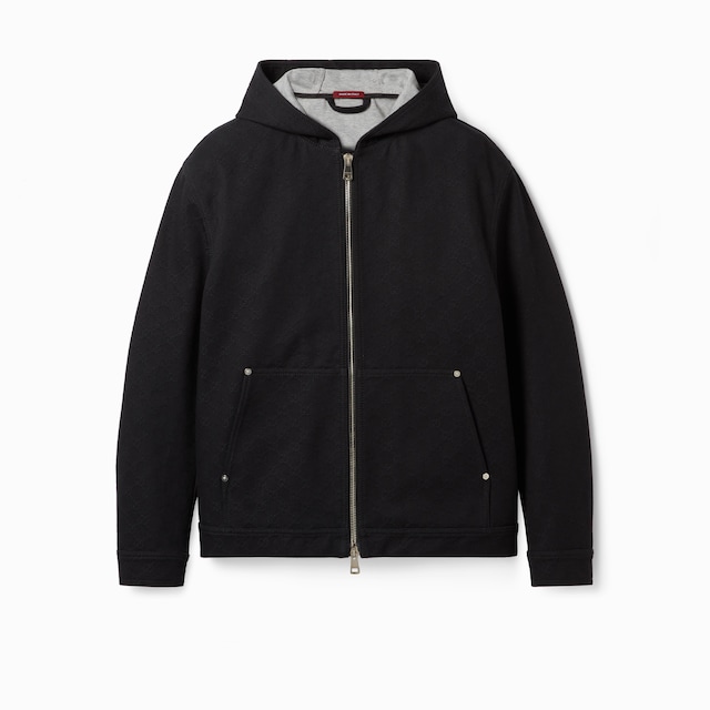 GG cotton denim jacquard zip jacket