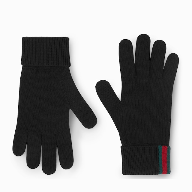 Guantes de lana con tribanda Web