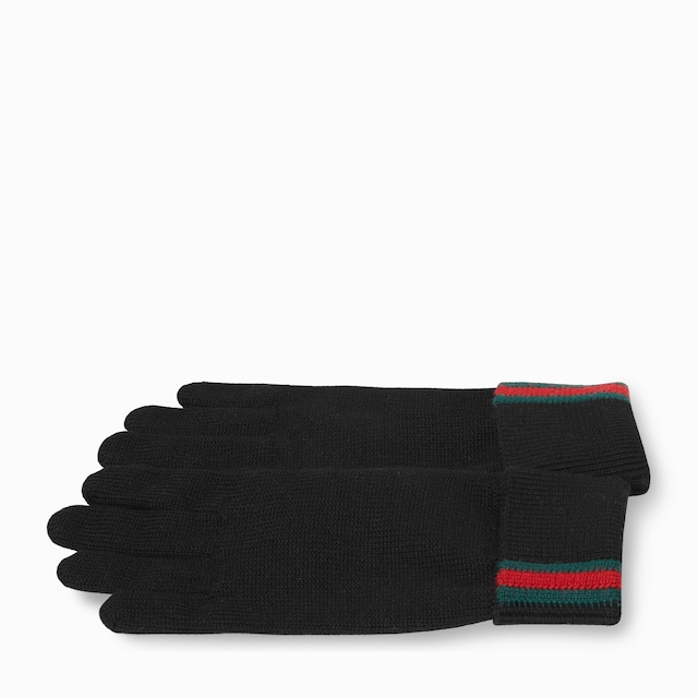 Guantes de lana con tribanda Web