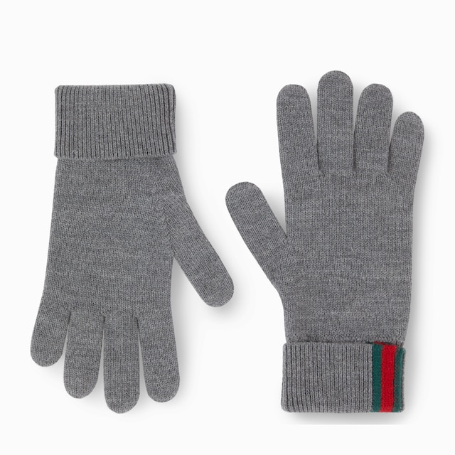 Guantes de lana con tribanda Web