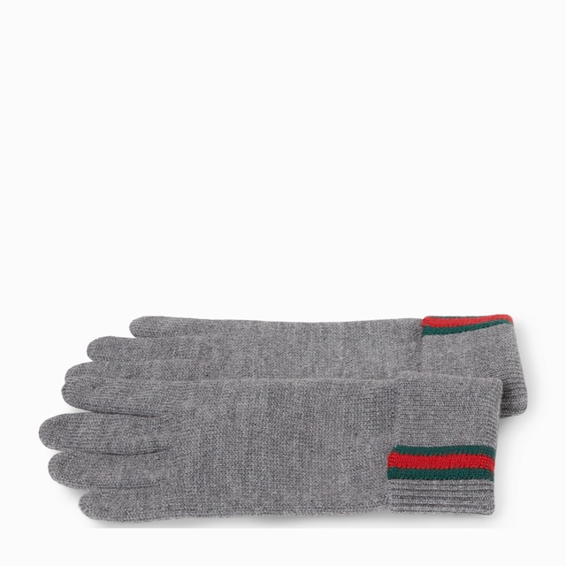 Guantes de lana con tribanda Web