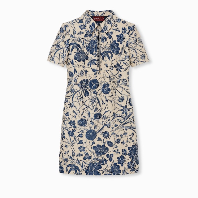 Flora cotton bouclé jacquard dress