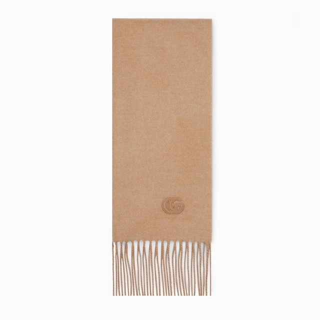 Cashmere scarf with patch