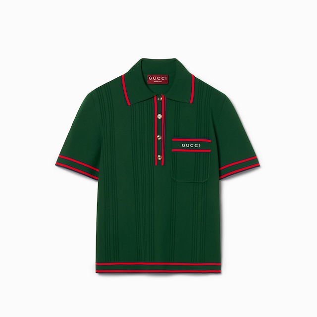 Polo shirt with striped trim