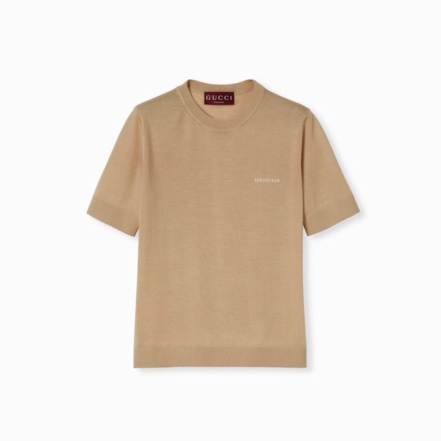 Cashmere and silk top with intarsia