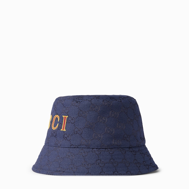 GG cotton canvas jacquard bucket hat