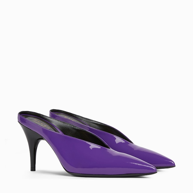 GUCCI　ミュール　パンプス　エナメル　37.5 GUCCIミュールパンプスエナメル37.5