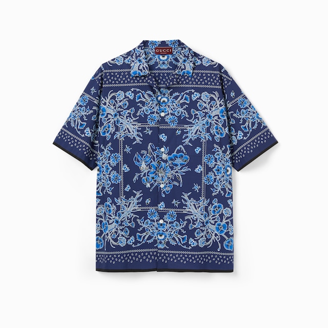 Bowling-Shirt aus Baumwollpopeline mit Print
