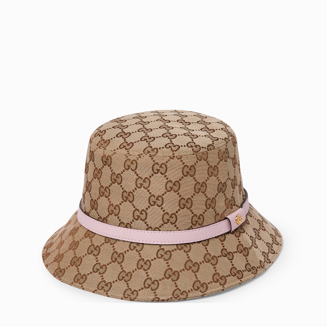 GUCCI バケットハット ダークブラウン 100%レザー グッチ 小物GGキャンバス フェドラハット | GUCCI公式