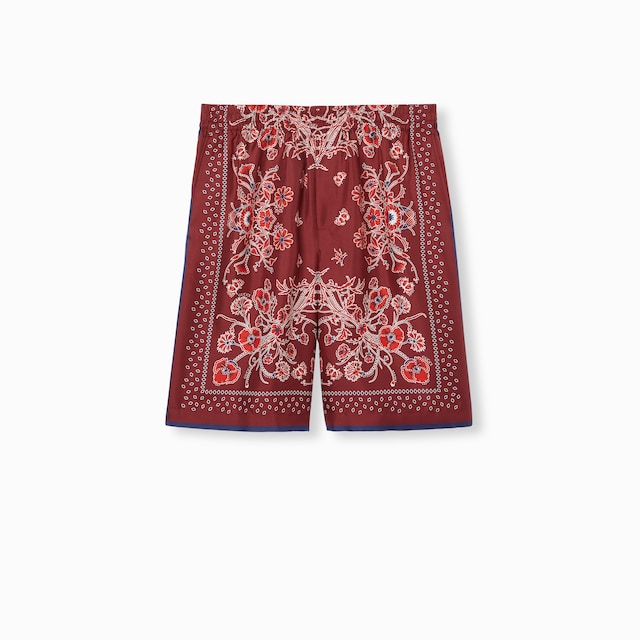 Short en twill de soie avec imprimé