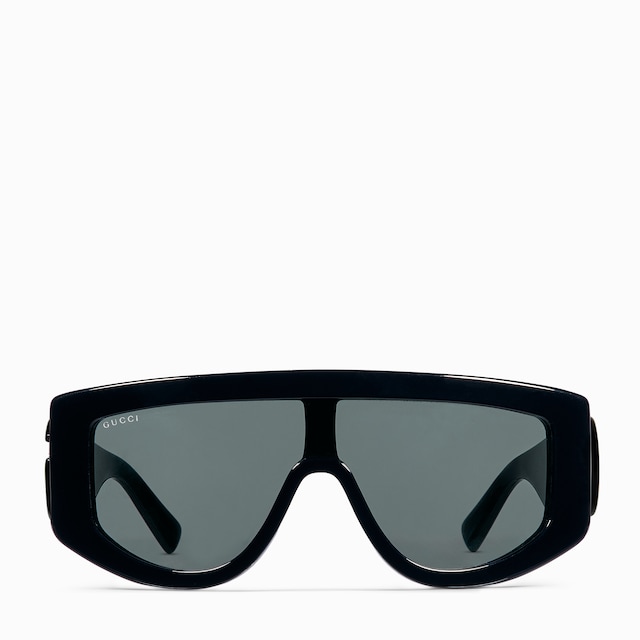 サングラス GUCCI RECTANGULAR BLACK SUNGLASSES Gucci GG0748S 001 Black Grey Lens Square Men Sunglasses