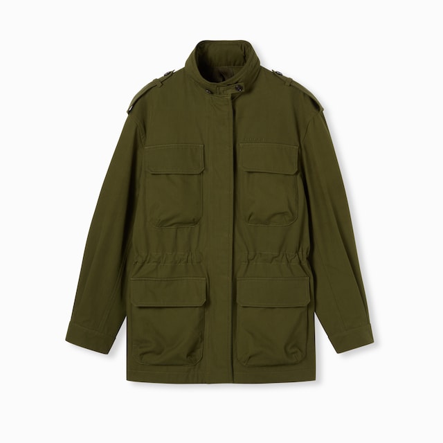 Cotton canvas jacket with embroidery