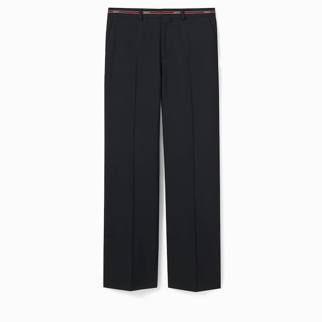 Pantalone in lana con dettaglio cimosa 