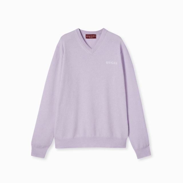 Cashmere sweater with intarsia