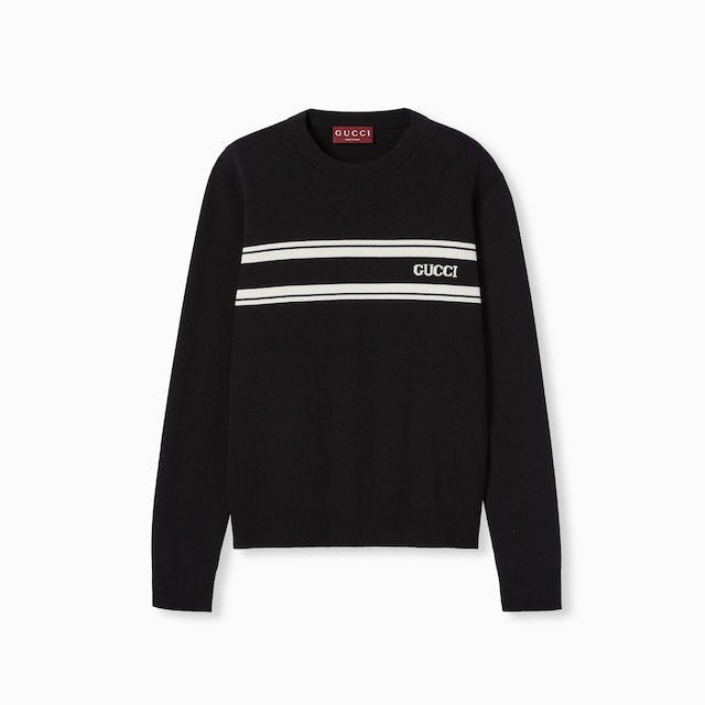 Silk cotton sweater with intarsia