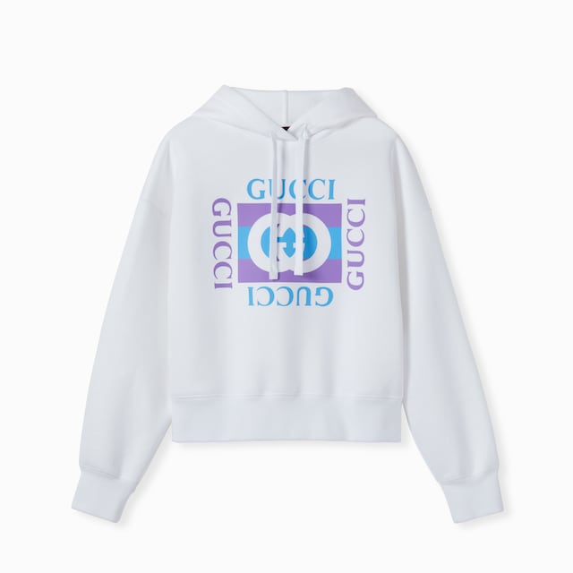 Cotton hooded sweatshirt with print