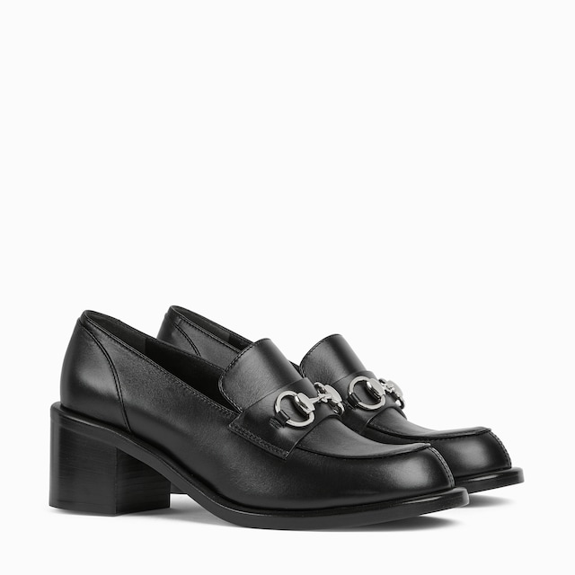 Women's heeled loafer with Horsebit