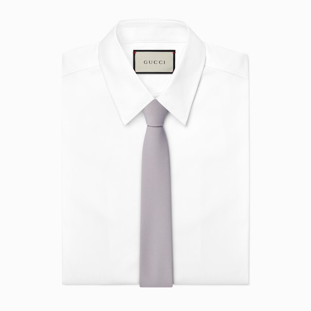 Crepe-effect silk blend tie