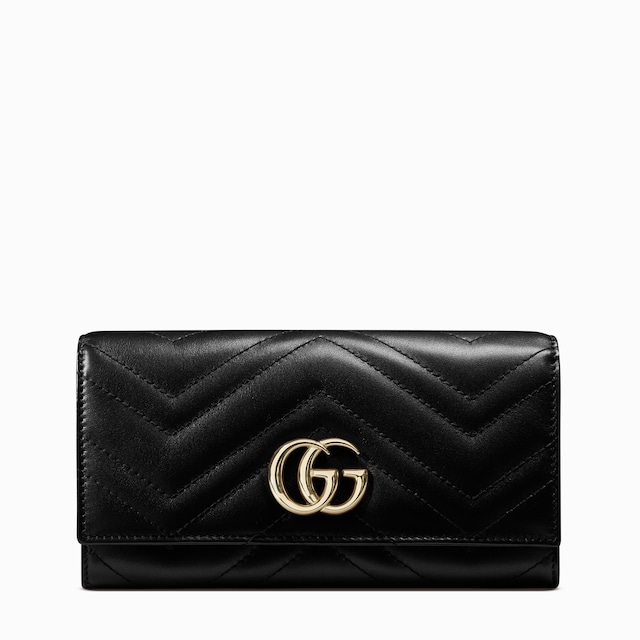 GG Marmont continental wallet in black leather | GUCCI® US
