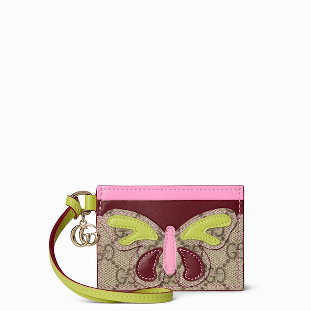 Card case with Double G and butterfly