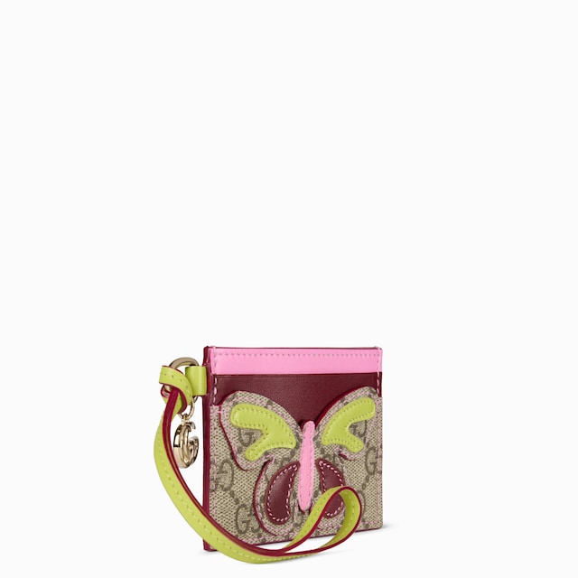 Card case with Double G and butterfly