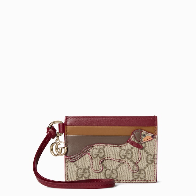 Card case with Double G and dog
