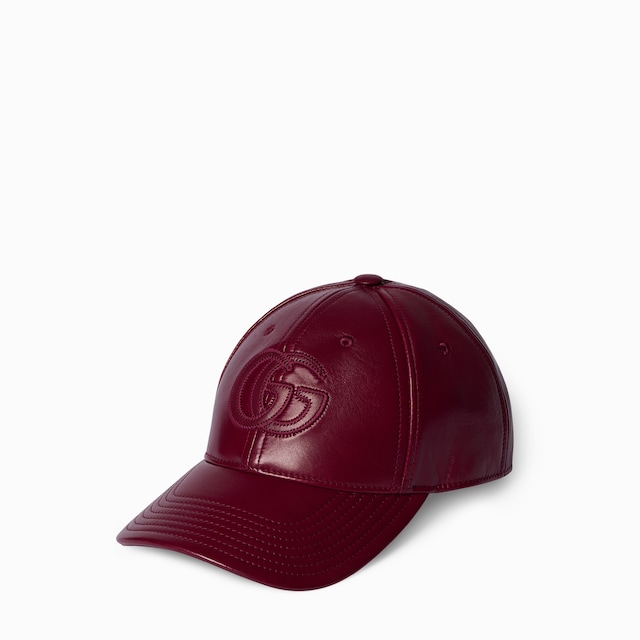 Leather baseball hat with Double G
