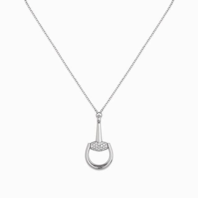 Horsebit diamond pendant necklace