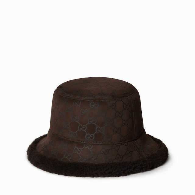 GG suede and merino wool hat
