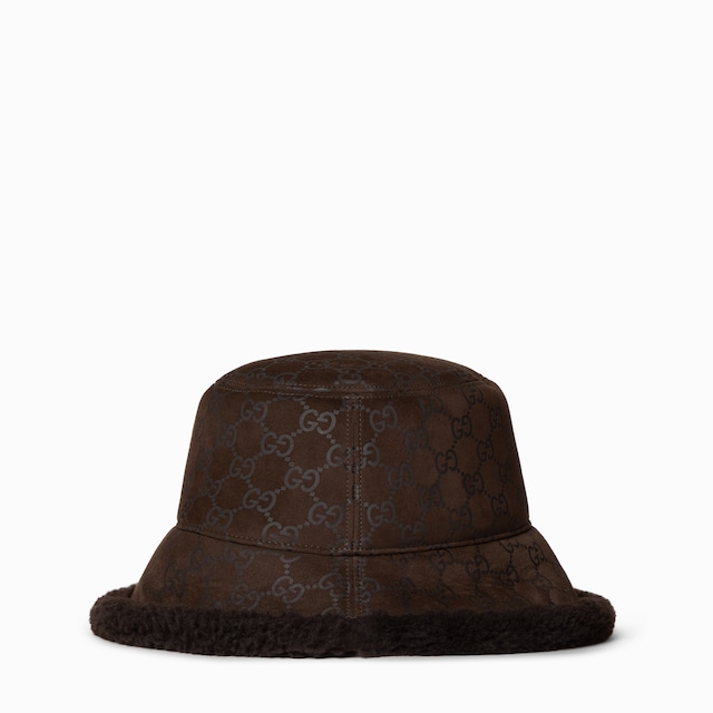 GG suede and merino wool hat