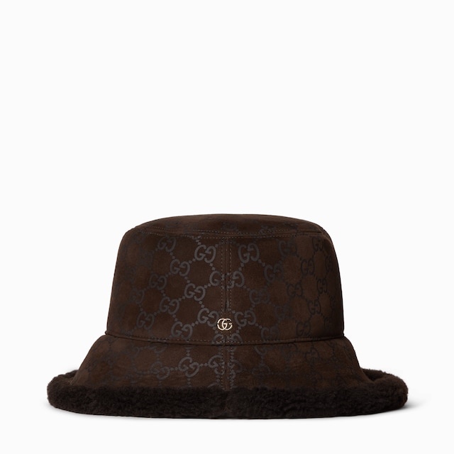 GG suede and merino wool hat