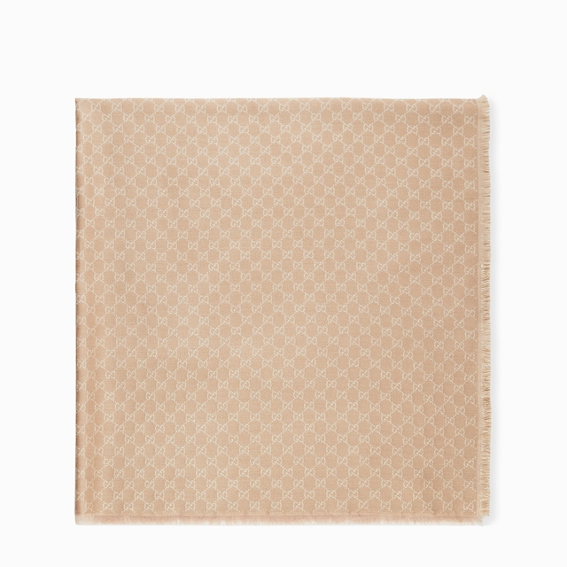Printed GG cotton wool lamé shawl