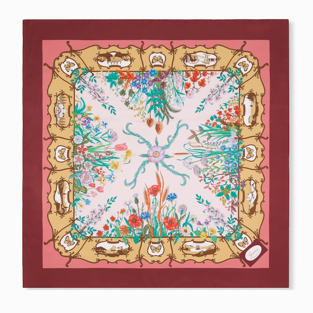チェリー GUCCI シルクスカーフ 抽象デザイン チェリー GUCCI シルクスカーフ 抽象デザイン グッチ | The Art