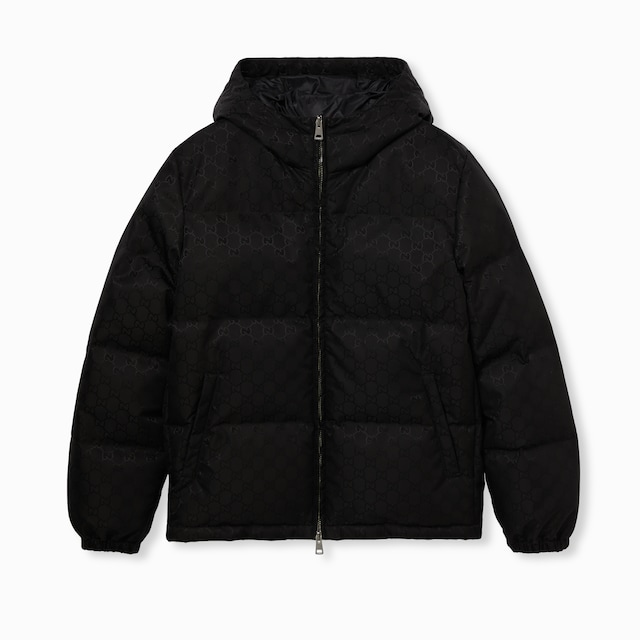 GG nylon canvas down jacket