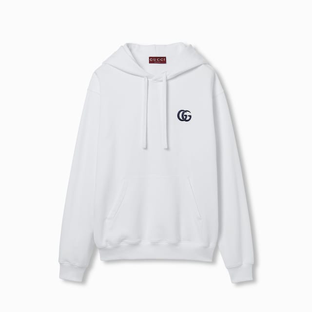 Cotton jersey hooded sweatshirt with embroidery