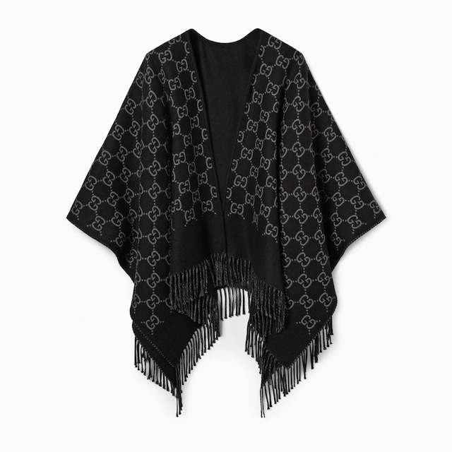 GG wool jacquard cape
