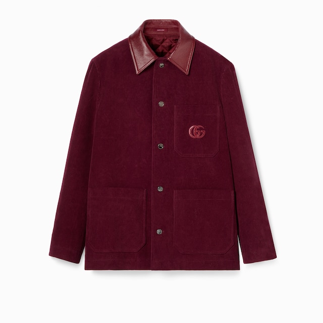 Velvet corduroy jacket with Double G