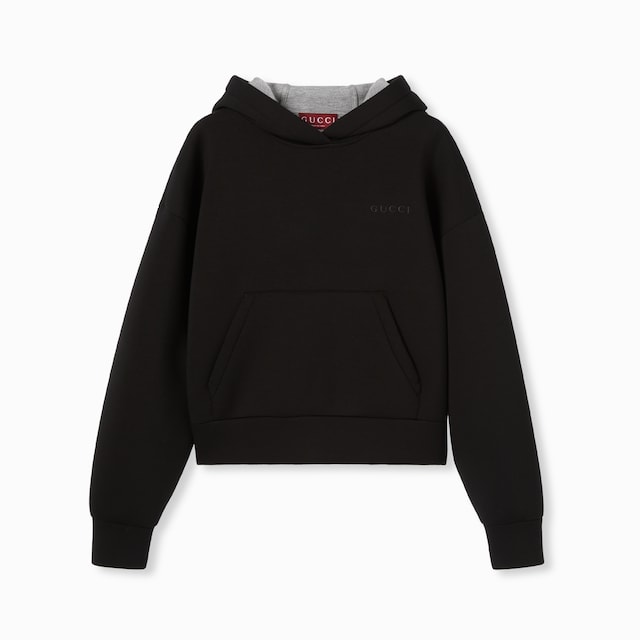 Viscose jersey hooded sweatshirt