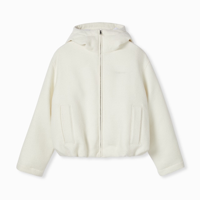 Wool bouclé jacket with logo