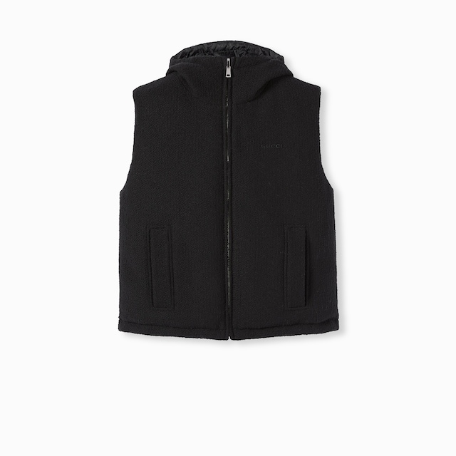 Reversible wool bouclé gilet