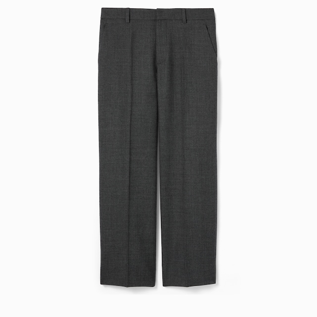 Hose aus Grisaille-Wolle mit Stickerei