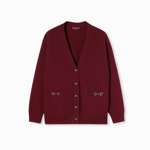Cashmere wool cardigan with Horsebit
