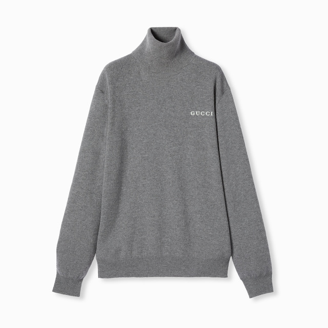 Cashmere turtleneck with intarsia