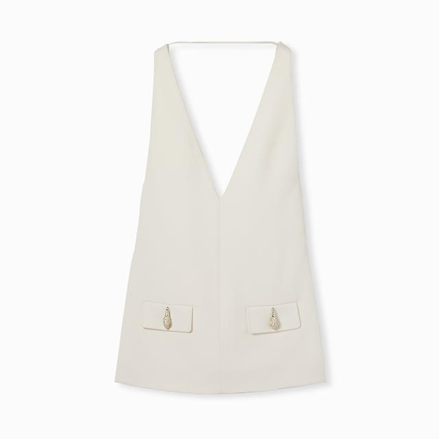 Crêpe wool silk jumpsuit with tiger