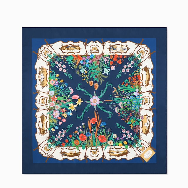 Printed silk twill carré