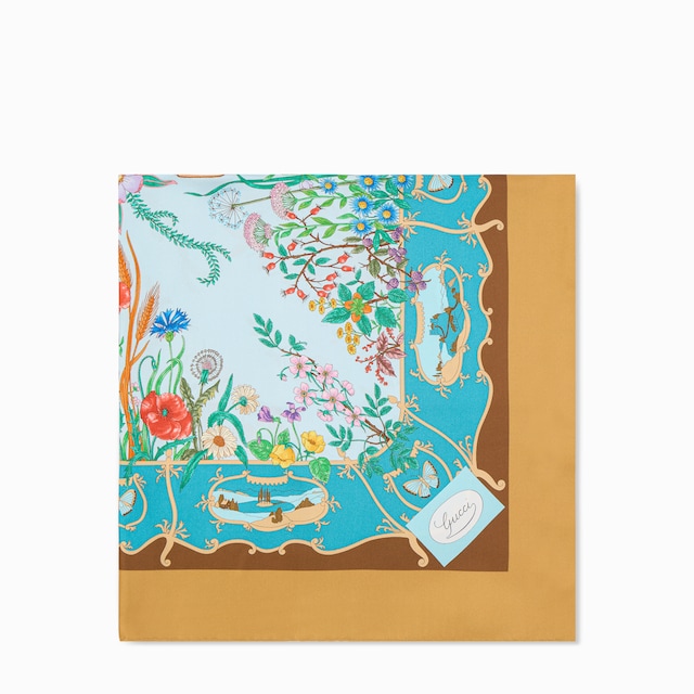 Printed silk twill carré
