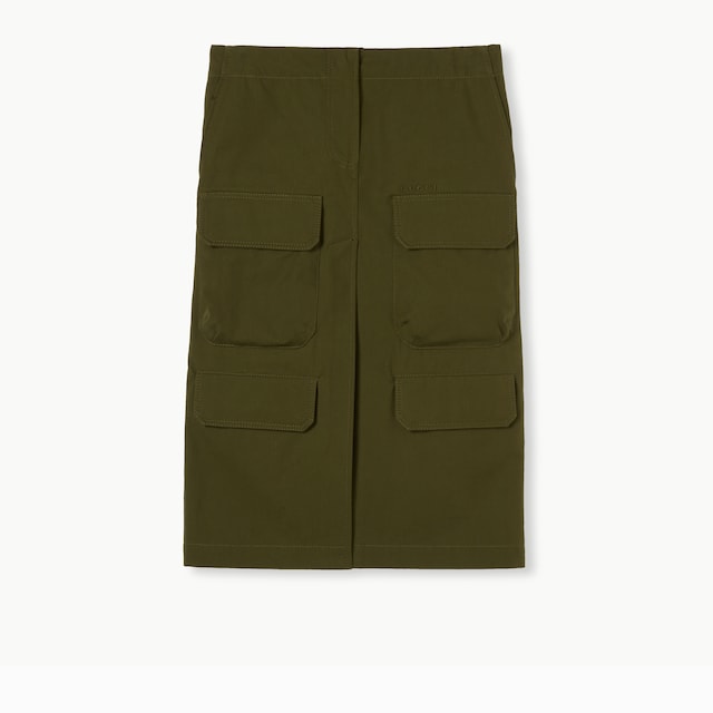 Cotton canvas skirt with embroidery