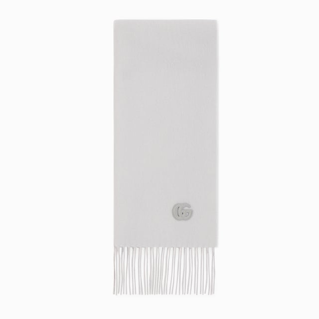 Cashmere scarf with patch