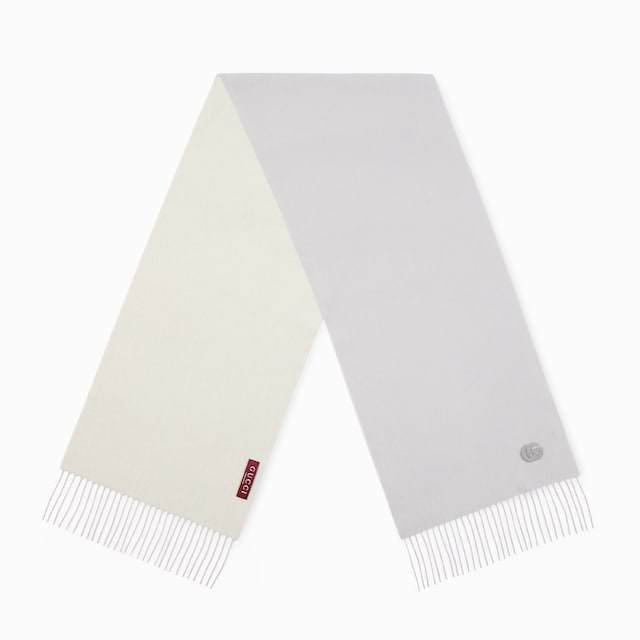 Cashmere scarf with patch